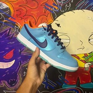 Nike Blue and Orange Sneakers for Skateboarding